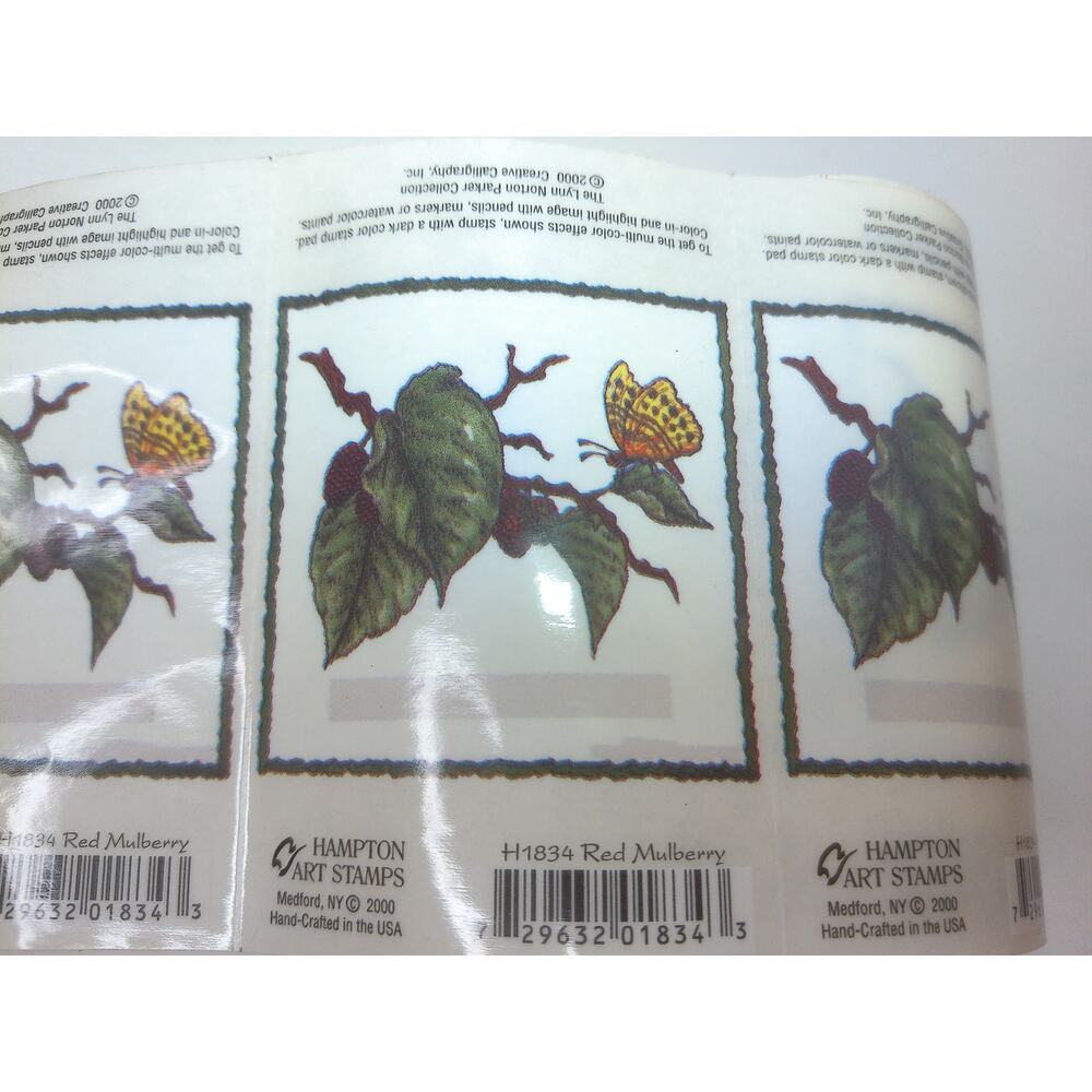Vintage Hampton Arts Stamps Red Mulberry Sticker Roll New - Picture 6 of 6
